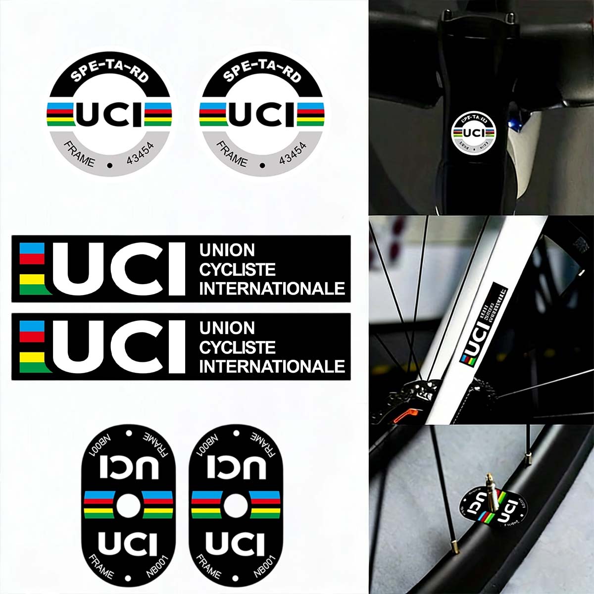 Mountain Biking Helmet - UCI Cycling Frame Stickers Durable Vinyl