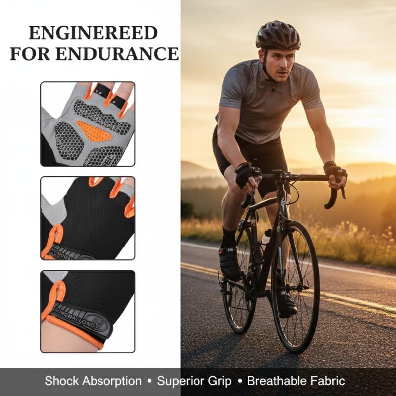Fingerless Cycling Gloves Anti - Mountain Biking Gloves ulasan dan harga