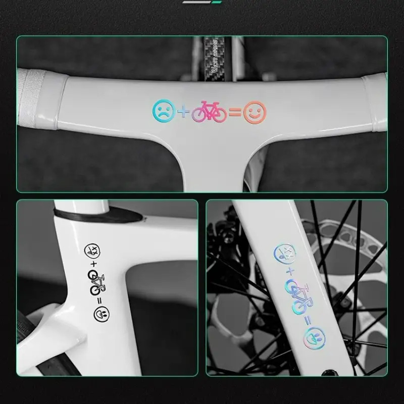 4pcs Happy Face Bike Sticker S - Mountain Biking Helmet ulasan dan harga