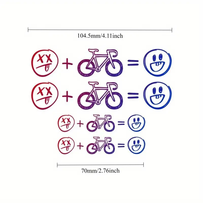 4pcs Happy Face Bike Sticker S - Mountain Biking Helmet ulasan dan harga