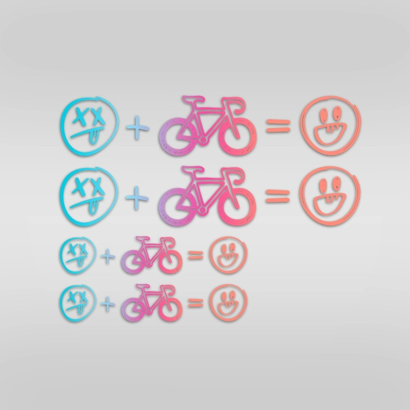 4pcs Happy Face Bike Sticker S - Mountain Biking Helmet ulasan dan harga