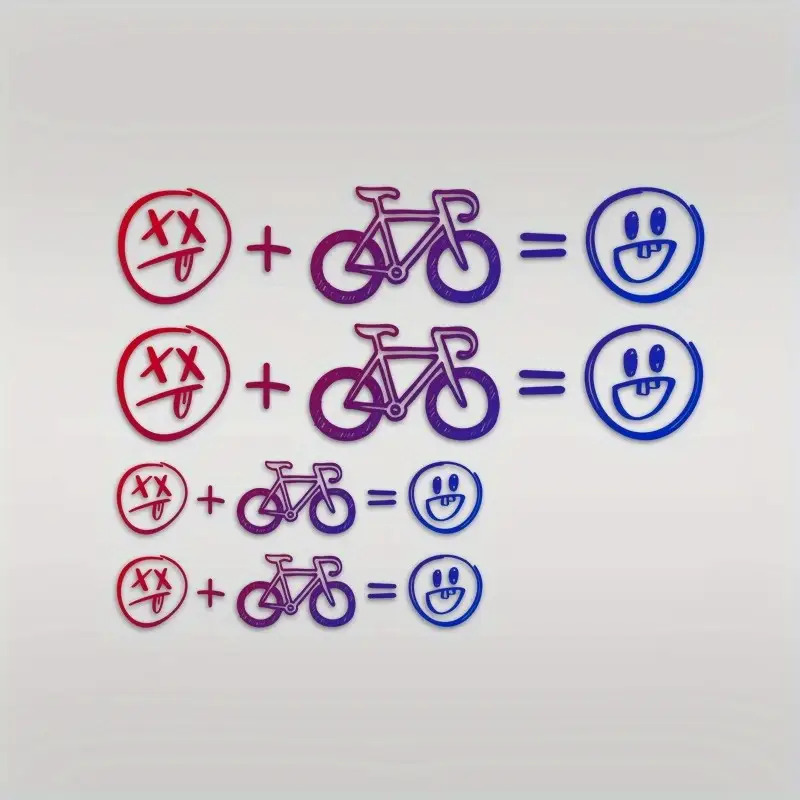 4pcs Happy Face Bike Sticker S - Mountain Biking Helmet ulasan dan harga